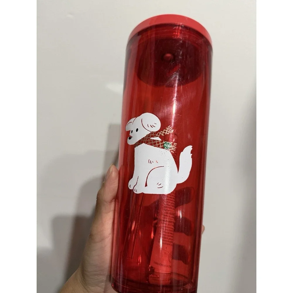 Starbucks Christmas Red Dog Tumbler 26oz RARE BRAND NEW w/ FLAWS